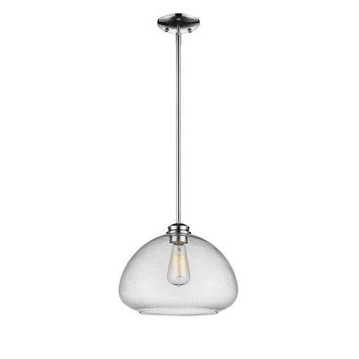 Z-Lite Amon 1 Light Pendant, Chrome, Clear Seedy - 722P13-CH