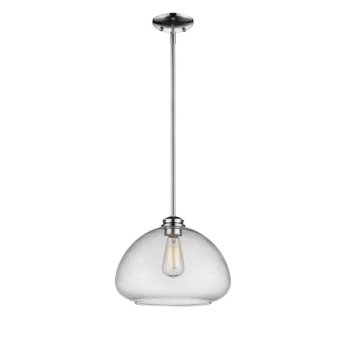 Z-Lite Amon 1 Light Pendant, Chrome, Clear Seedy - 722P13-CH