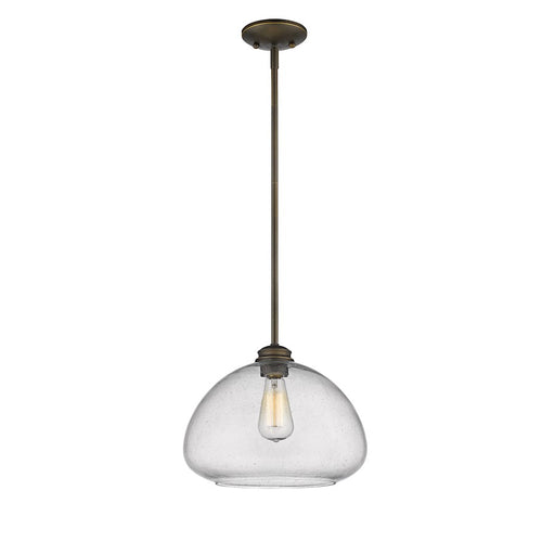 Z-Lite Amon 1 Light Pendant, Olde Bronze, Clear Seedy - 722P13-OB