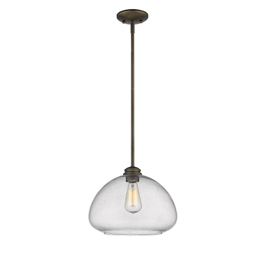 Z-Lite Amon 1 Light Pendant, Olde Bronze, Clear Seedy - 722P13-OB