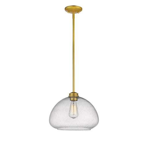Z-Lite Amon 1 Light Pendant, Satin Gold, Clear Seedy - 722P13-SG