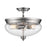 Z-Lite Amon 3 Light Semi Flush Mount, Brushed Nickel, Clear Seedy - 722SF-BN