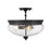 Z-Lite Amon 3 Light Semi Flush Mount, Matte Black/Seeded Glass - 722SF-MB