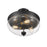 Z-Lite Amon 3 Light Semi Flush Mount, Matte Black/Seeded Glass