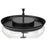Z-Lite Amon 3 Light Semi Flush Mount, Matte Black/Seeded Glass