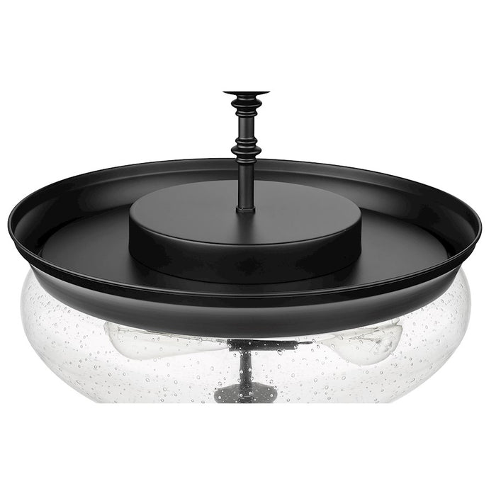 Z-Lite Amon 3 Light Semi Flush Mount, Matte Black/Seeded Glass