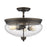 Z-Lite Amon 3 Light Semi Flush Mount, Olde Bronze, Clear Seedy - 722SF-OB