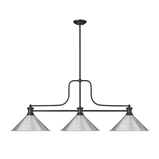 Z-Lite Melange 3 Light 45" Billiard, Matte Black/Brushed Nickel