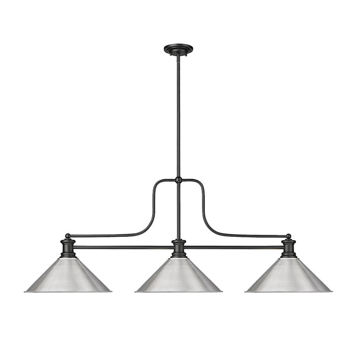 Z-Lite Melange 3 Light 45" Billiard, Matte Black/Brushed Nickel