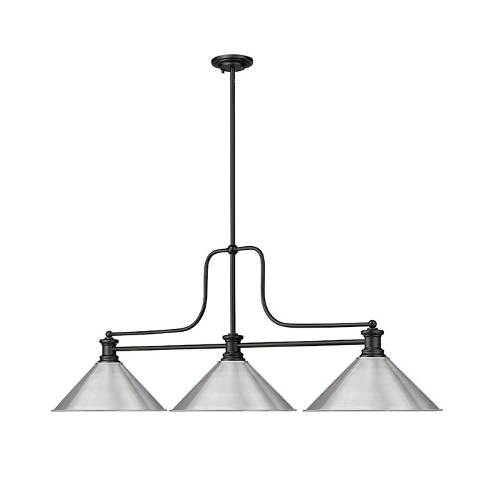 Z-Lite Melange 3 Light 45" Billiard, Matte Black/Brushed Nickel