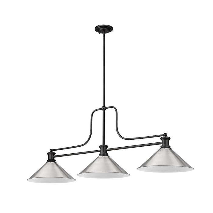 Z-Lite Melange 3 Light 45" Billiard, Matte Black/Brushed Nickel