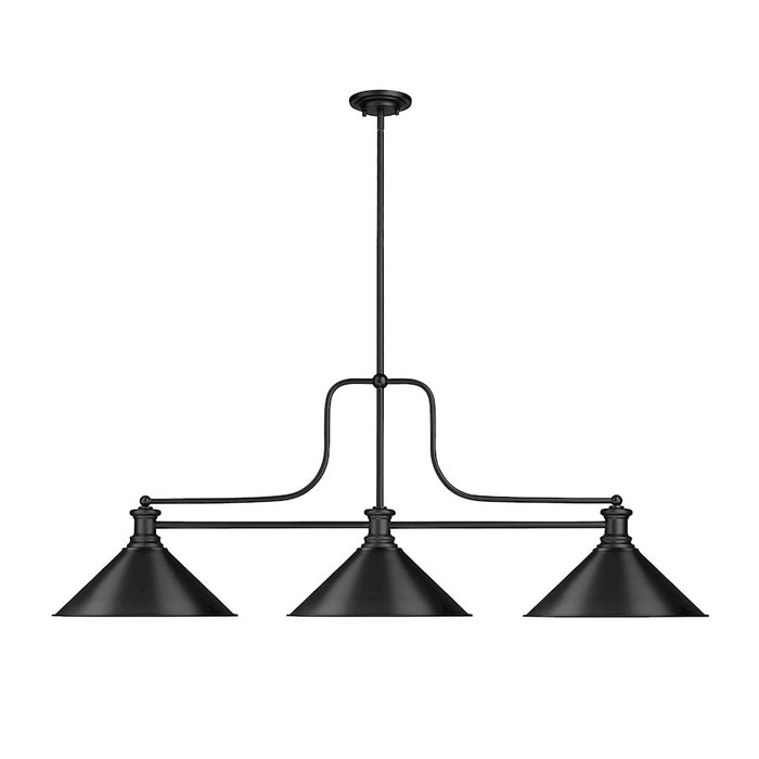 Z-Lite Melange 3 Light 19" Billiard, Matte Black/Matte Black