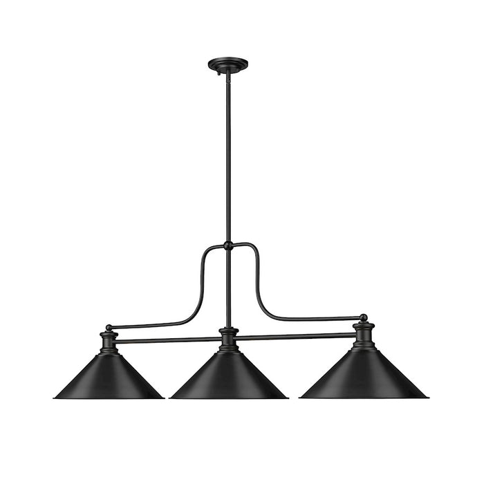 Z-Lite Melange 3 Light 19" Billiard, Matte Black/Matte Black