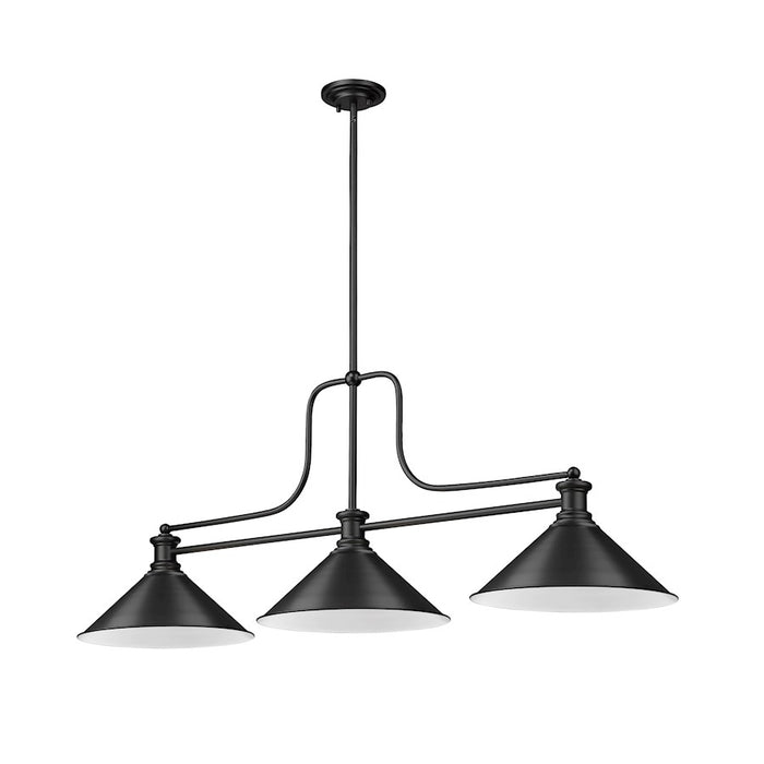 Z-Lite Melange 3 Light 19" Billiard, Matte Black/Matte Black