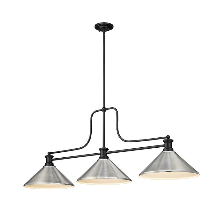 Z-Lite Melange 3 Light Billiard, Matte Black