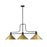 Z-Lite Melange 3 Light Billiard, Matte Black/Rubbed Brass