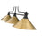 Z-Lite Melange 3 Light Billiard, Matte Black/Rubbed Brass