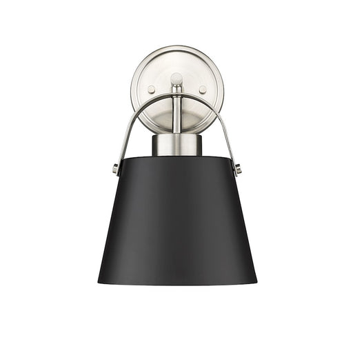 Z-Lite Z-Studio 1 Light Wall Sconce, Matte Black/Brushed Nickel