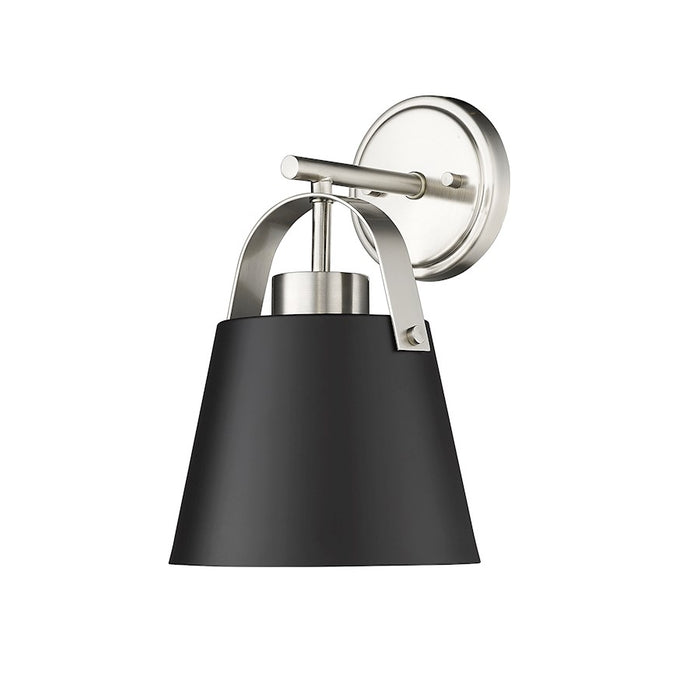 Z-Lite Z-Studio 1 Light Wall Sconce, Matte Black/Brushed Nickel