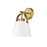 Z-Lite Z-Studio 1 Light Wall Sconce, Matte White/Heritage Brass