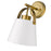 Z-Lite Z-Studio 1 Light Wall Sconce, Matte White/Heritage Brass