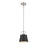 Z-Lite Z-Studio 1 Light Mini Pendant, Matte Black/Brushed Nickel - 726MP-MB-BN