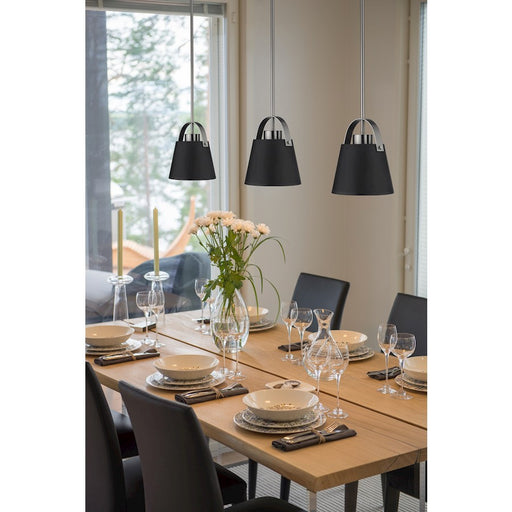 Z-Lite Z-Studio 1 Light Mini Pendant, Matte Black/Brushed Nickel