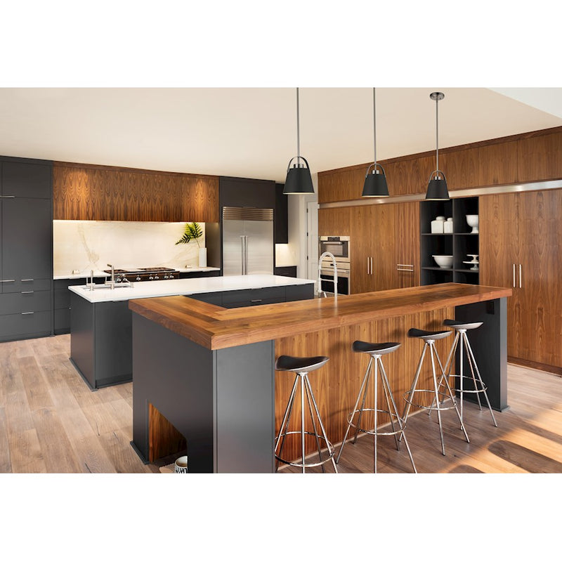 Z-Lite Z-Studio 1 Light Mini Pendant, Matte Black/Brushed Nickel
