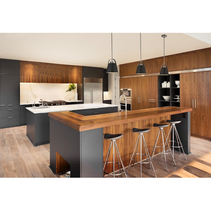 Z-Lite Z-Studio 1 Light Mini Pendant, Matte Black/Brushed Nickel