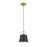Z-Lite Z-Studio 1 Light Mini Pendant, Matte Black/Heritage Brass - 726MP-MB-HBR