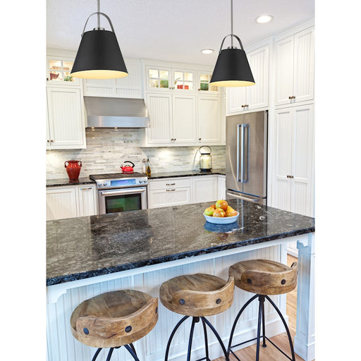 Z-Lite Z-Studio 1 Light Pendant, Matte Black/Brushed Nickel