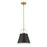 Z-Lite Z-Studio 1 Light Pendant, Matte Black/Heritage Brass - 726P-MB-HBR