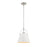 Z-Lite Z-Studio 1 Light Pendant, Matte White/Brushed Nickel - 726P-MW-BN