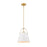 Z-Lite Z-Studio 1 Light Pendant, Matte White/Heritage Brass - 726P-MW-HBR