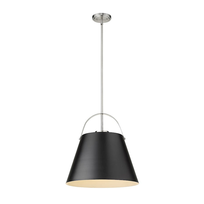 Z-Lite Z-Studio 1 Light Pendant, Black/Brushed Nickel, Black - 726P18-MB-BN