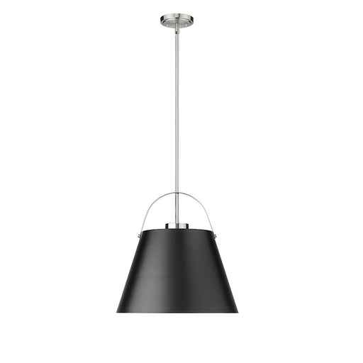 Z-Lite Z-Studio 1 Light Pendant, Black/Brushed Nickel/Black