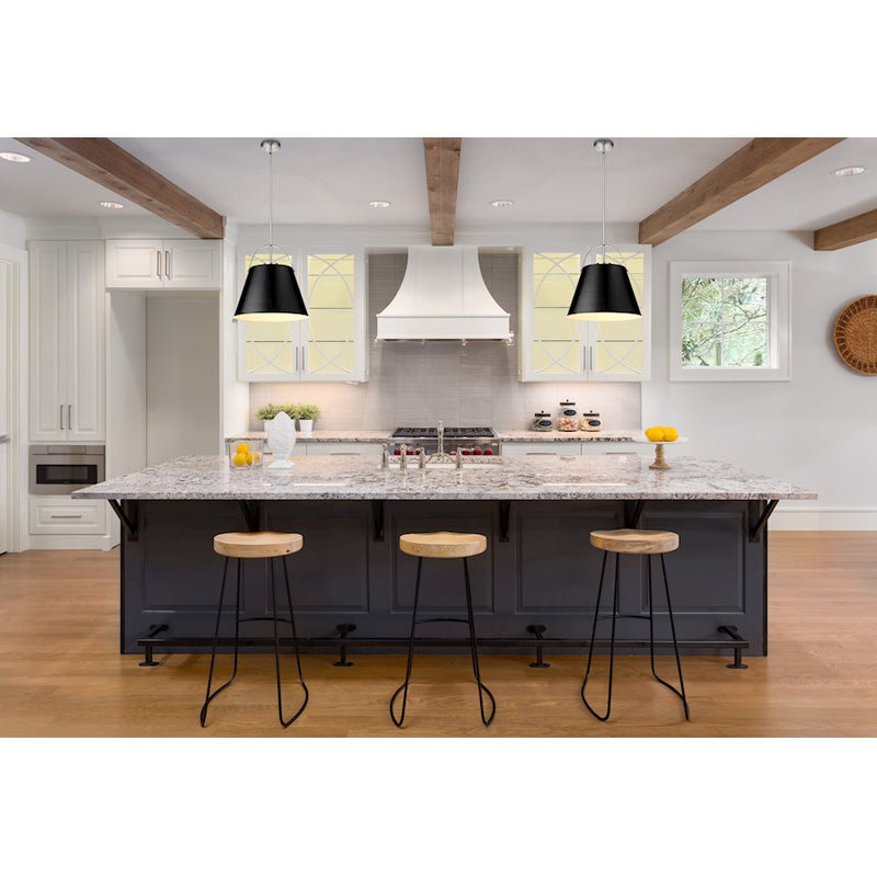 Z-Lite Z-Studio 1 Light Pendant, Black/Brushed Nickel/Black