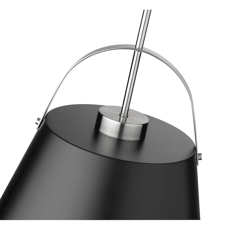 Z-Lite Z-Studio 1 Light Pendant, Black/Brushed Nickel/Black