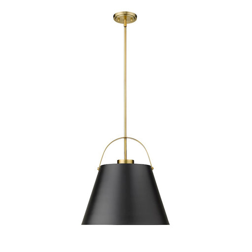 Z-Lite Z-Studio 1 Light Pendant, Black/Heritage Brass/Black