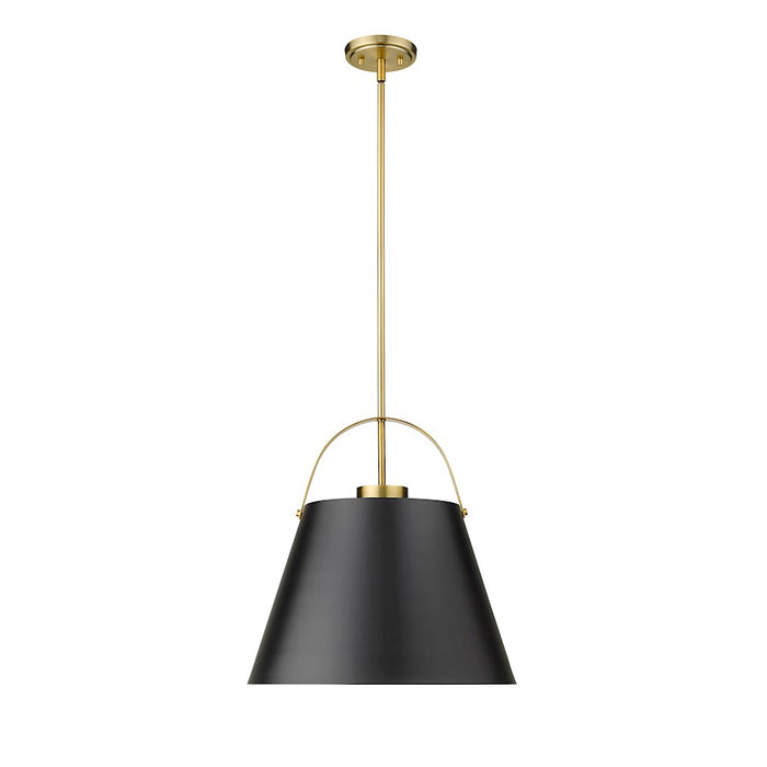 Z-Lite Z-Studio 1 Light Pendant, Black/Heritage Brass/Black