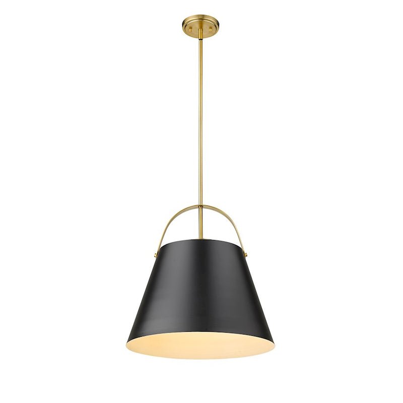 Z-Lite Z-Studio 1 Light Pendant, Black/Heritage Brass/Black