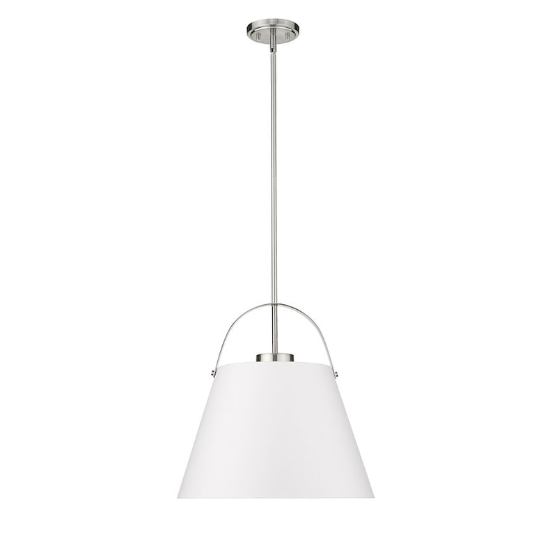 Z-Lite Z-Studio 1 Light Pendant, White/Brushed Nickel/Black