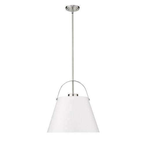 Z-Lite Z-Studio 1 Light Pendant, White/Brushed Nickel/Black