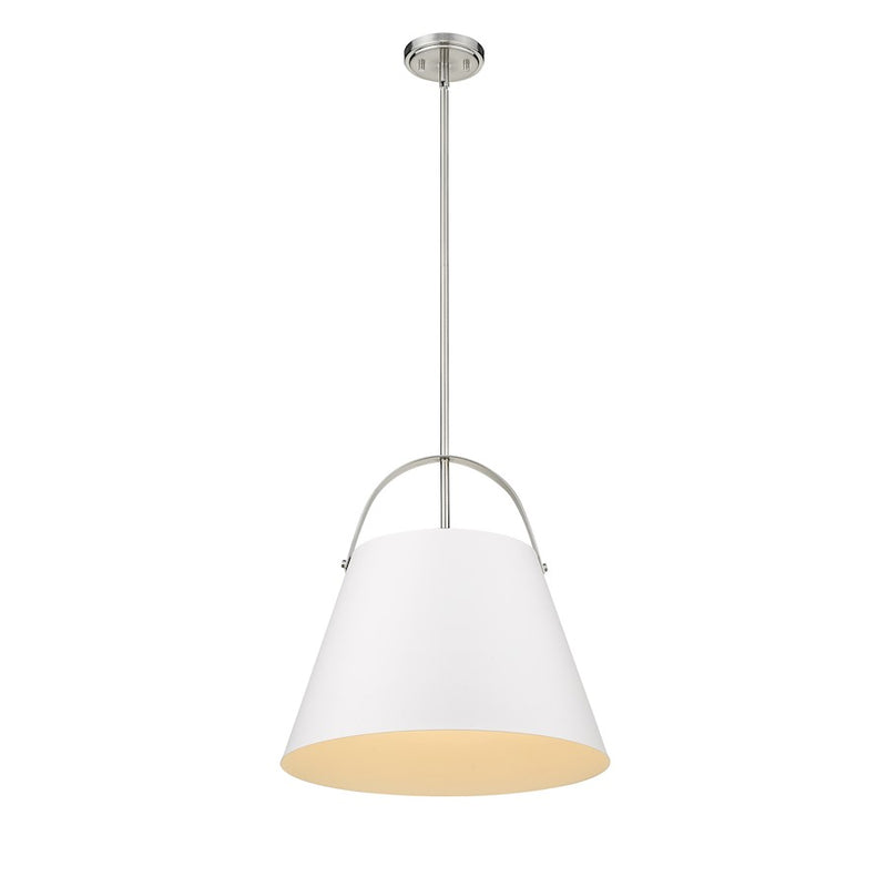 Z-Lite Z-Studio 1 Light Pendant, White/Brushed Nickel/Black