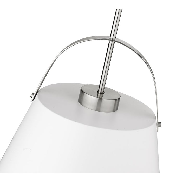 Z-Lite Z-Studio 1 Light Pendant, White/Brushed Nickel/Black