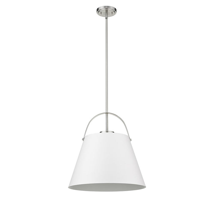 Z-Lite Z-Studio 1 Light Pendant, White/Brushed Nickel/Black