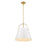 Z-Lite Z-Studio 1 Light Pendant, White/Heritage Brass