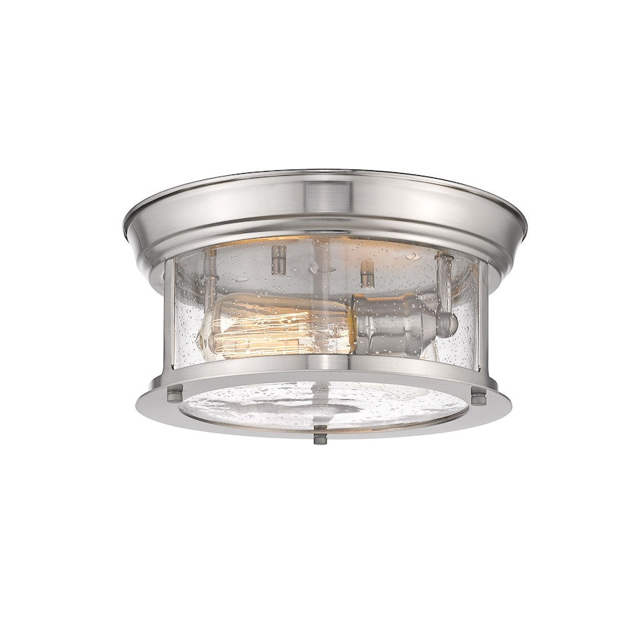 Z-Lite Sonna 2 Light Small Flush Mount, Brushed Nickel - 727F10-BN