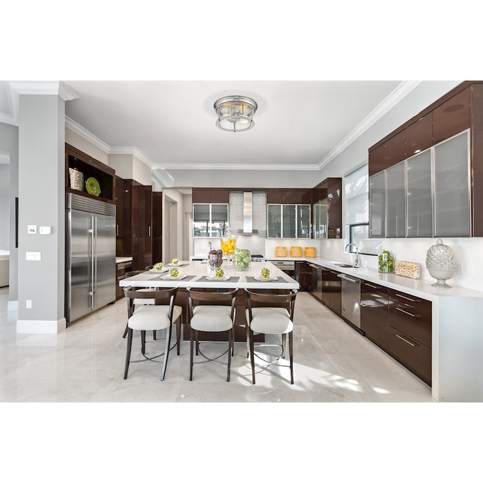 Z-Lite Sonna 2 Light Small Flush Mount, Brushed Nickel