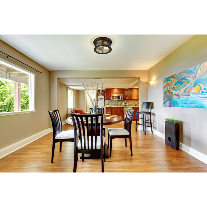 Z-Lite Sonna 2 Light Small Flush Mount, Matte Black